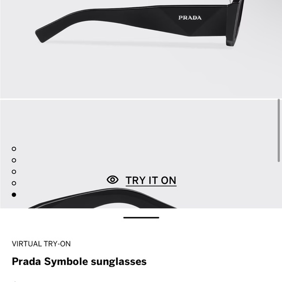 AUTHENTIC 💯 Prada symbole sunglasses Men or unisex black with white trim - Picture 4 of 17